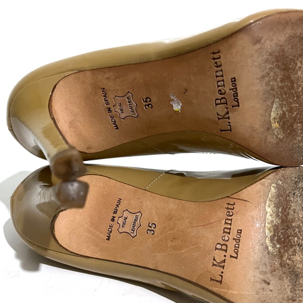 L.K. Bennett Shilo Taupe Patent Heels - Picture 13 of 13